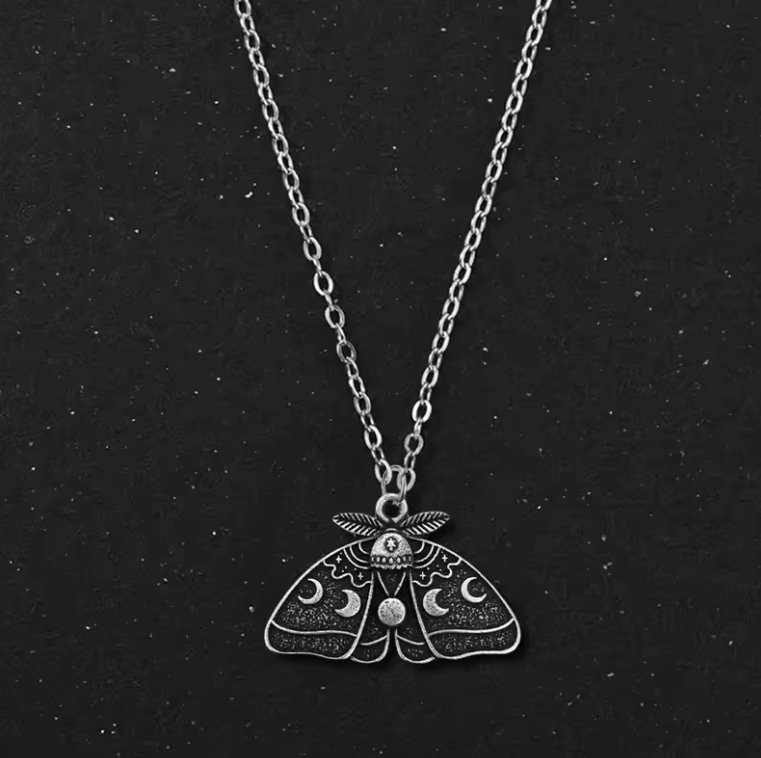 Moth Moon Phase Necklace - Witchy wonder