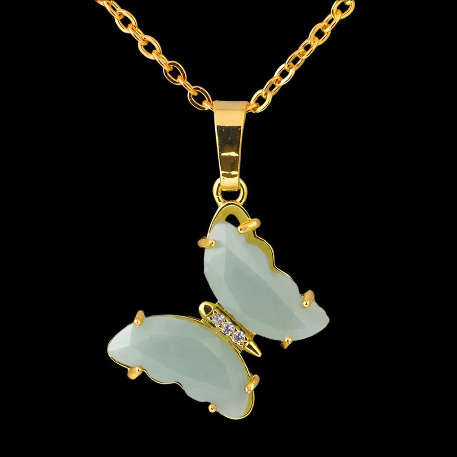 Crystal Butterfly Necklace & Ring - Witchy wonder