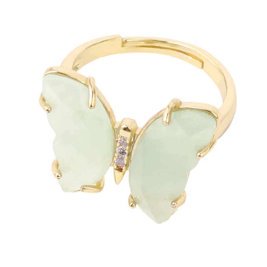 Crystal Butterfly Necklace & Ring - Witchy wonder