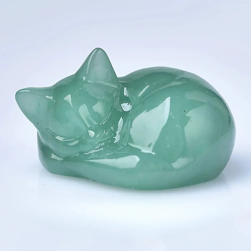 Crystal Sleeping Cat Statue - Witchy wonder