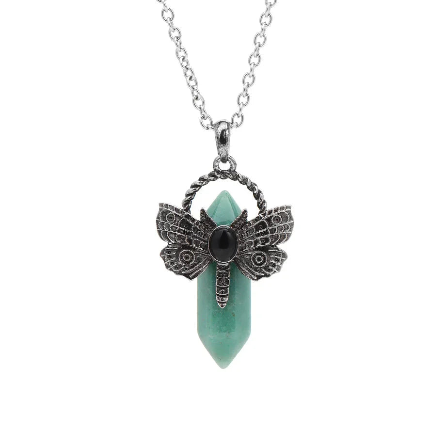 Moth Crystal Necklace - Witchy wonder