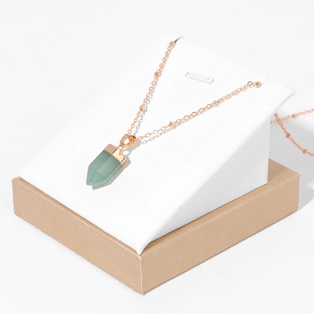 Crystal Point Gold Pendant Necklaces - Witchy wonder