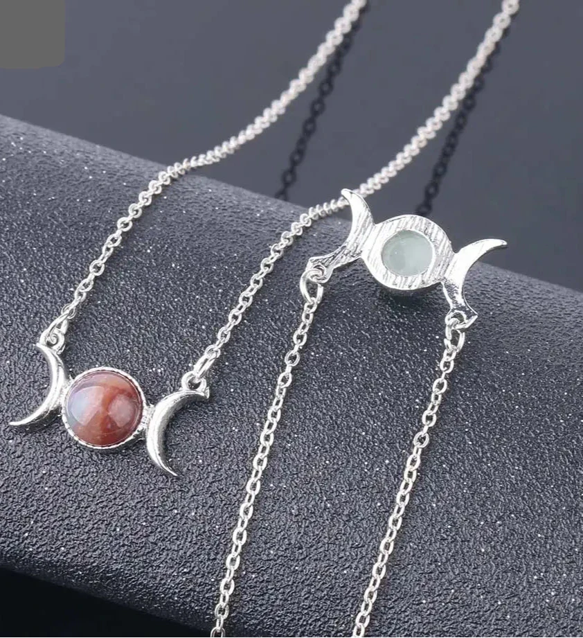 Triple Moon Crystal Necklaces - Witchy wonder