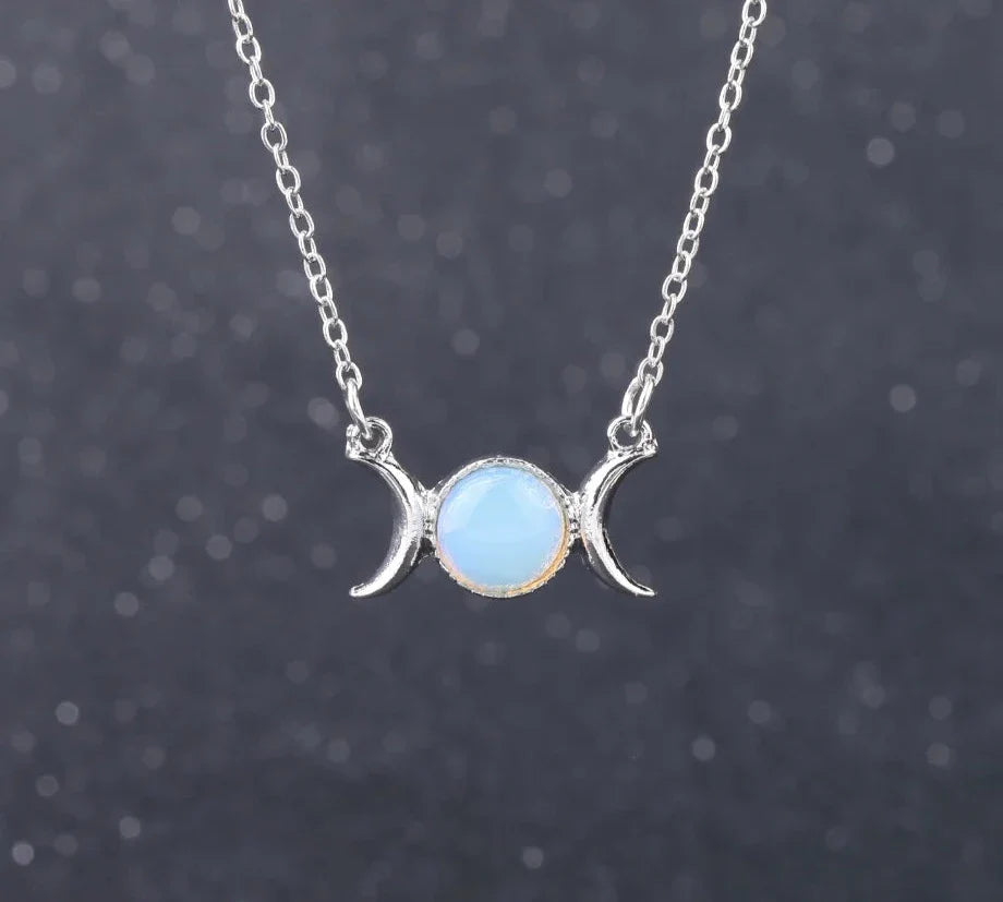Triple Moon Crystal Necklaces - Witchy wonder