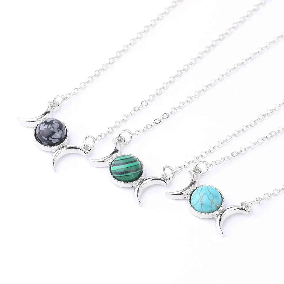 Triple Moon Crystal Necklaces - Witchy wonder