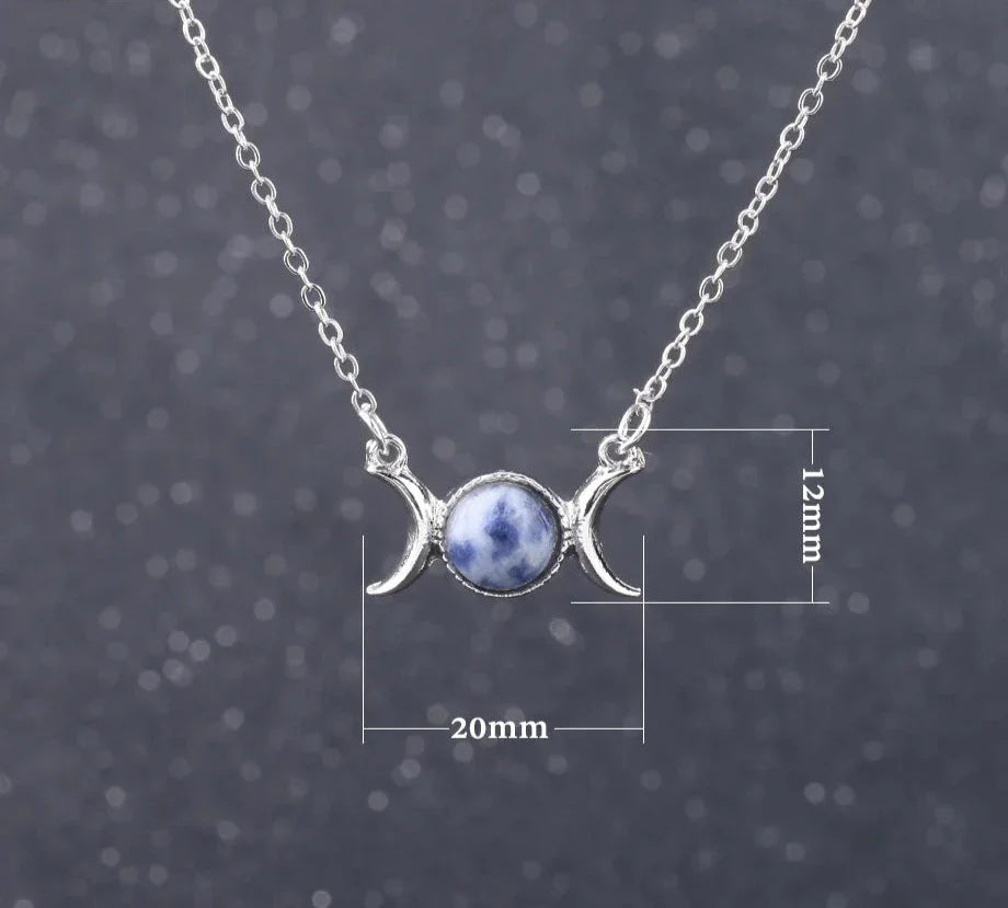 Triple Moon Crystal Necklaces - Witchy wonder