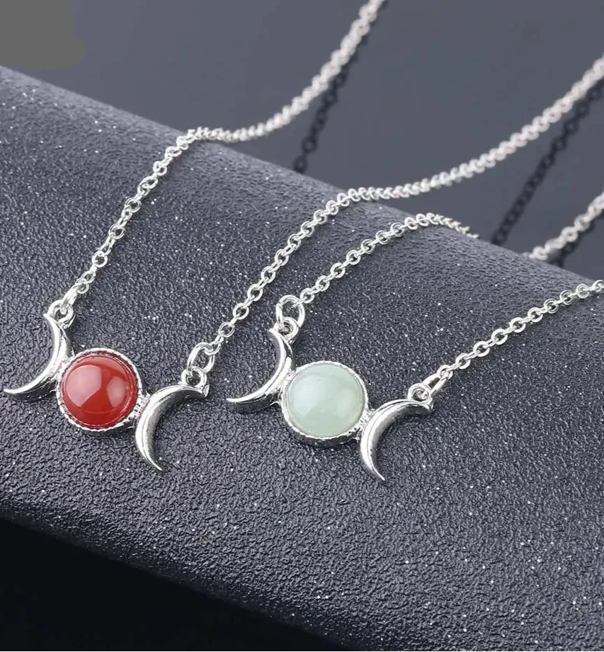 Triple Moon Crystal Necklaces - Witchy wonder
