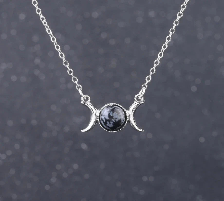 Triple Moon Crystal Necklaces - Witchy wonder