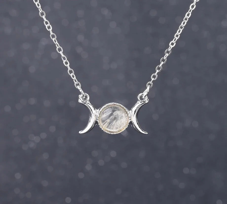 Triple Moon Crystal Necklaces - Witchy wonder