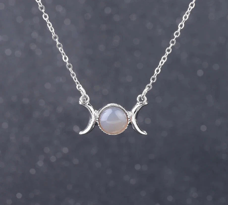 Triple Moon Crystal Necklaces - Witchy wonder