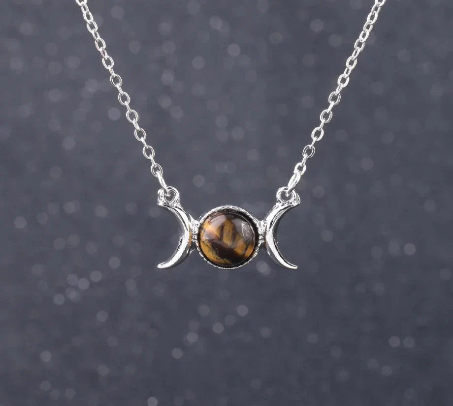Triple Moon Crystal Necklaces - Witchy wonder