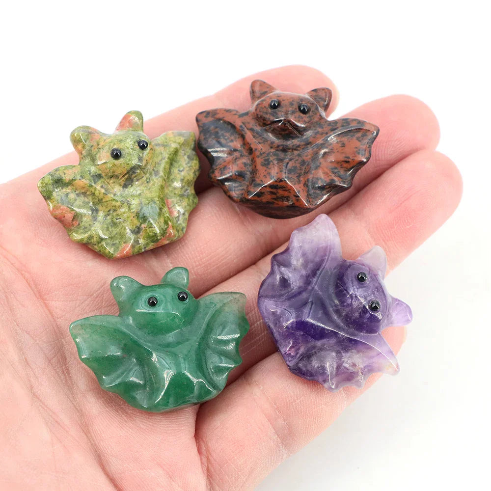 Crystal Bat Statues - Witchy wonder