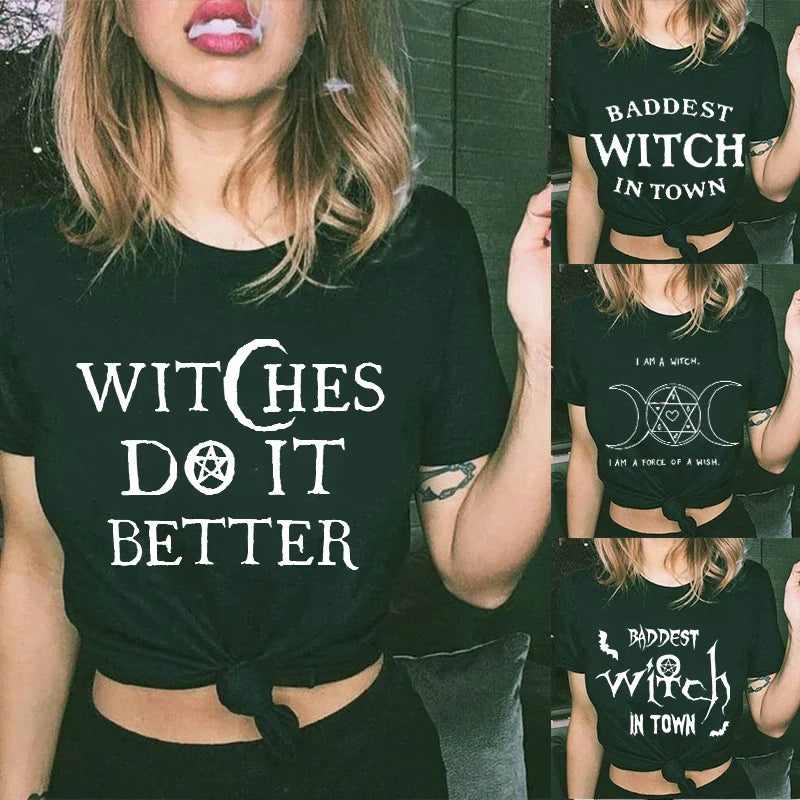 Witchy Quotes Crop Top T-Shirts - Witchy wonder
