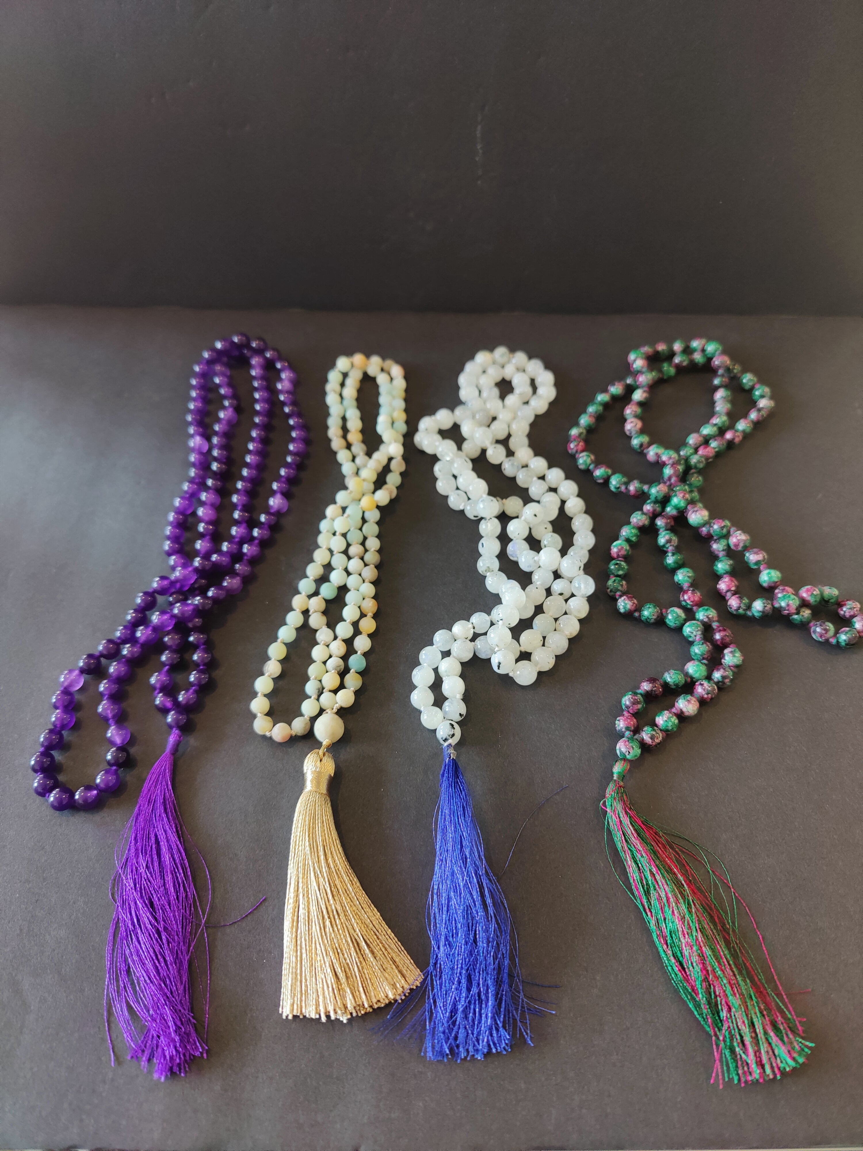 Stone Bead Mala Necklace