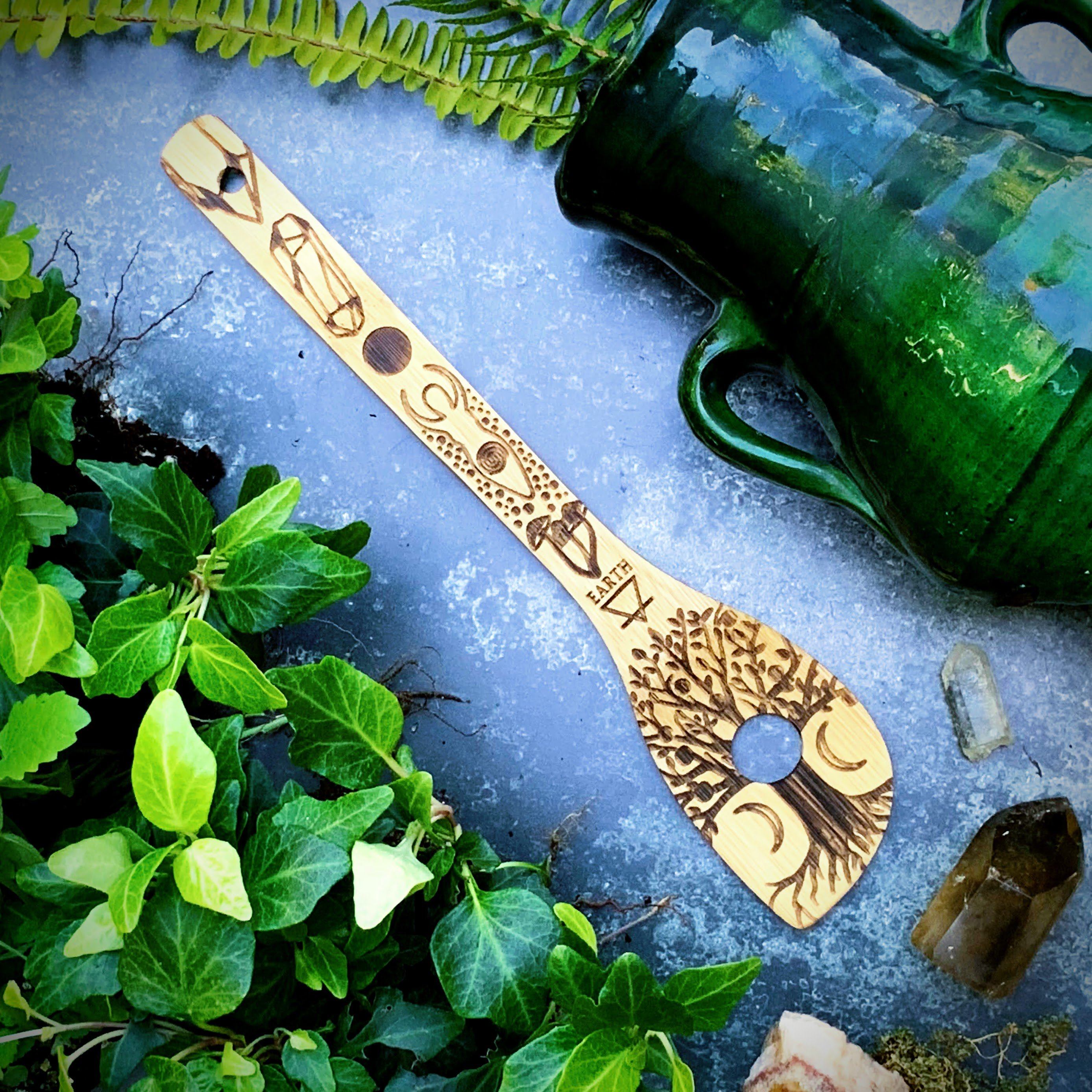 The 5 Elements Bamboo Large Kitchen Utensils Set - Witchy wonder