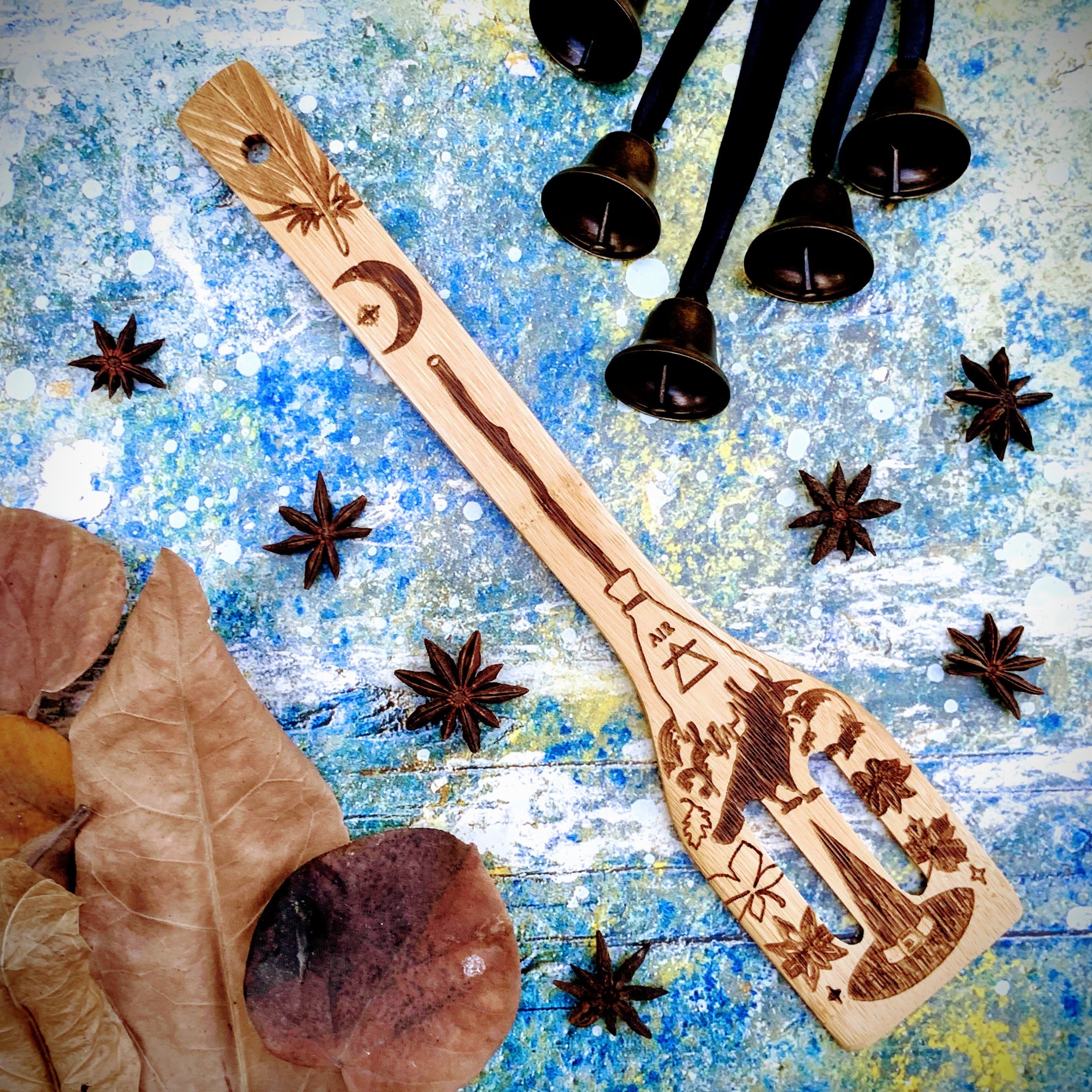 The 5 Elements Bamboo Large Kitchen Utensils Set - Witchy wonder