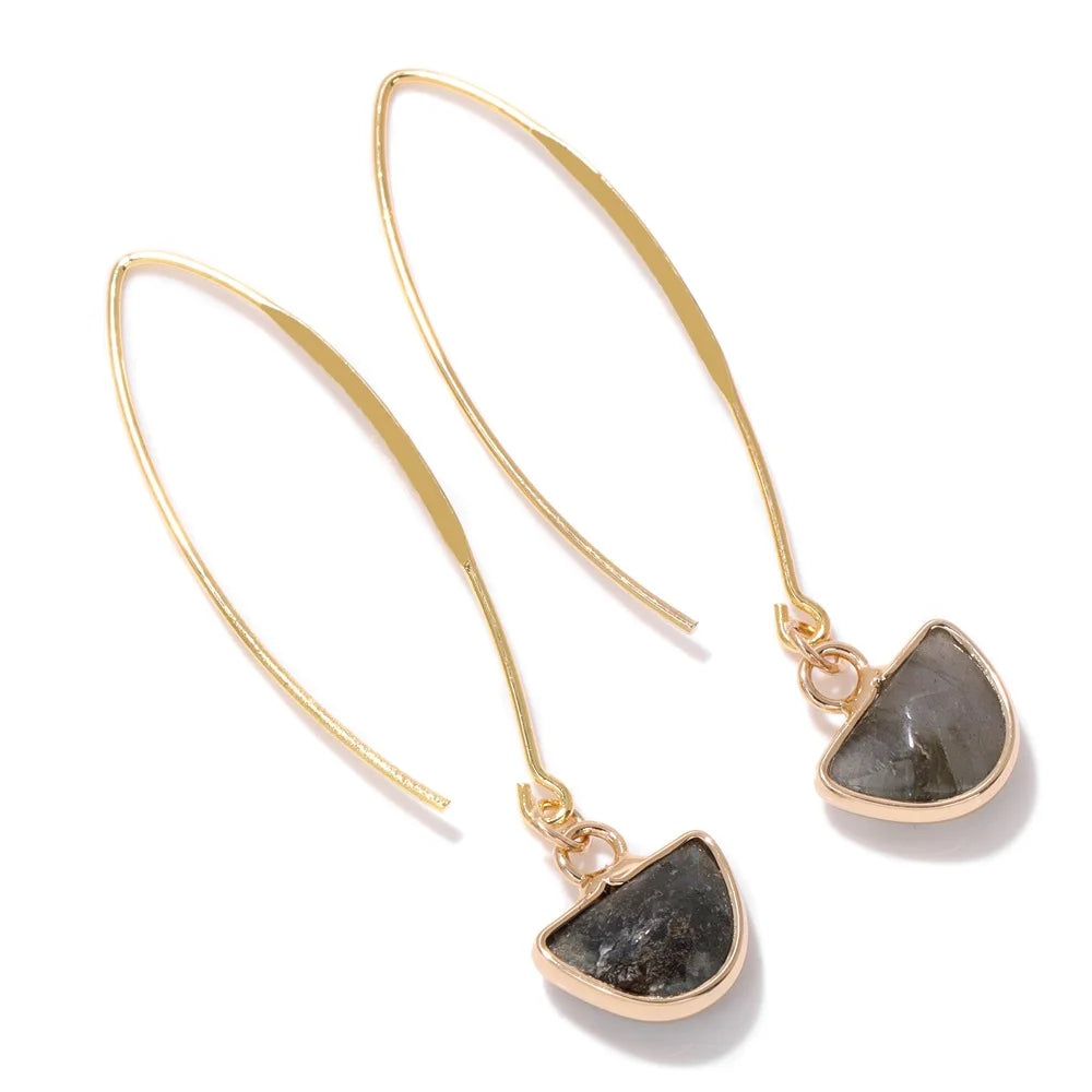 Crystal Faceted Teardrop Gold Earrings - Witchy wonder