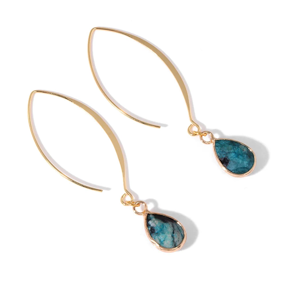 Crystal Faceted Teardrop Gold Earrings - Witchy wonder