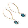 Crystal Faceted Teardrop Gold Earrings - Witchy wonder