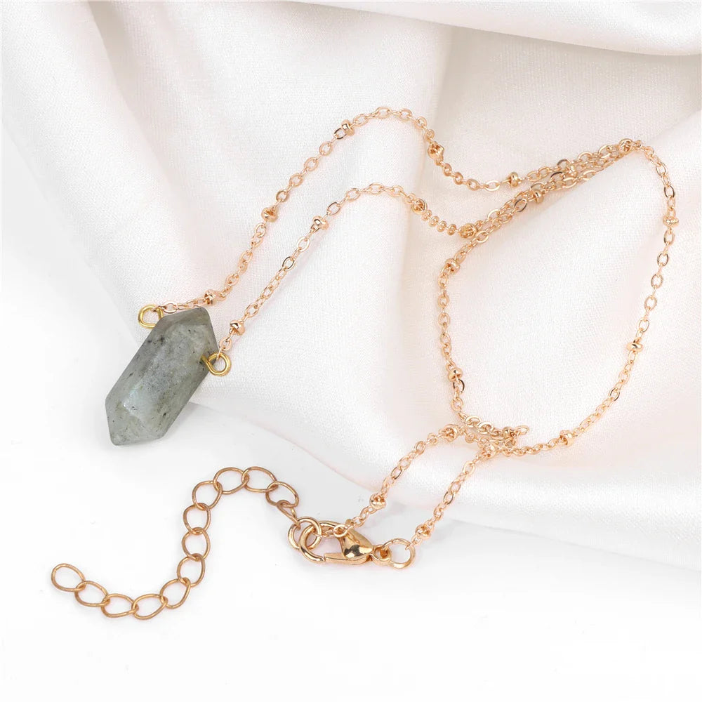 Crystal Hexagon Gold Necklaces - Witchy wonder