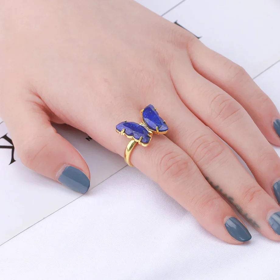 Crystal Butterfly Necklace & Ring - Witchy wonder
