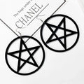 Large Black Pentacle Earrings - Witchy wonder