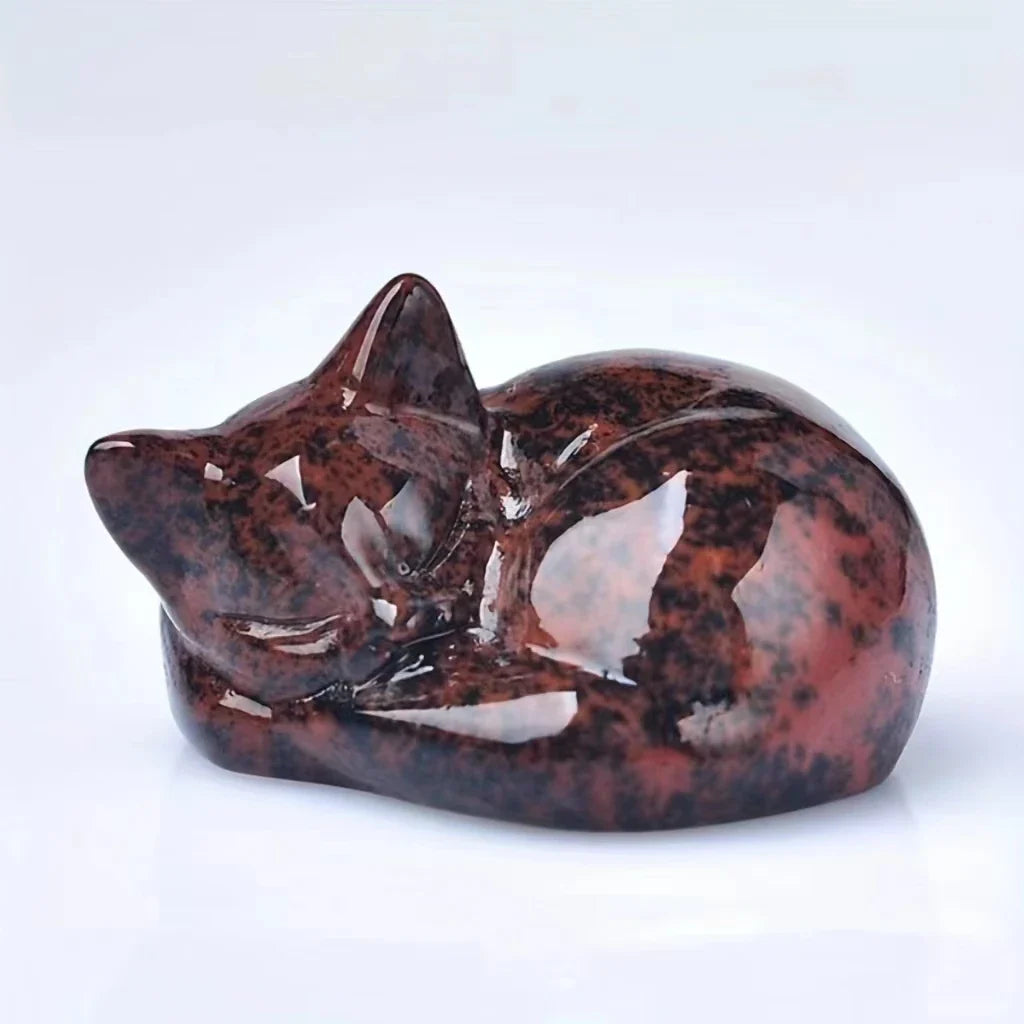 Crystal Sleeping Cat Statue - Witchy wonder