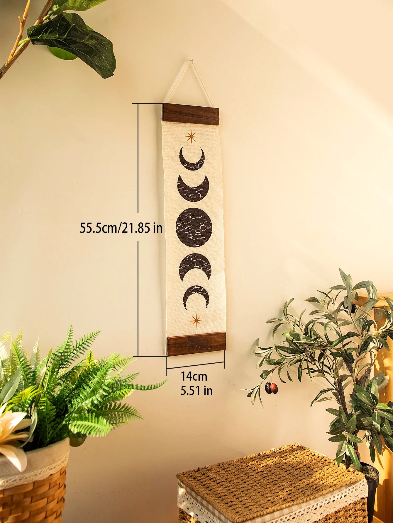 Butterfly & Moon Phase Banner Tapestry - Witchy wonder