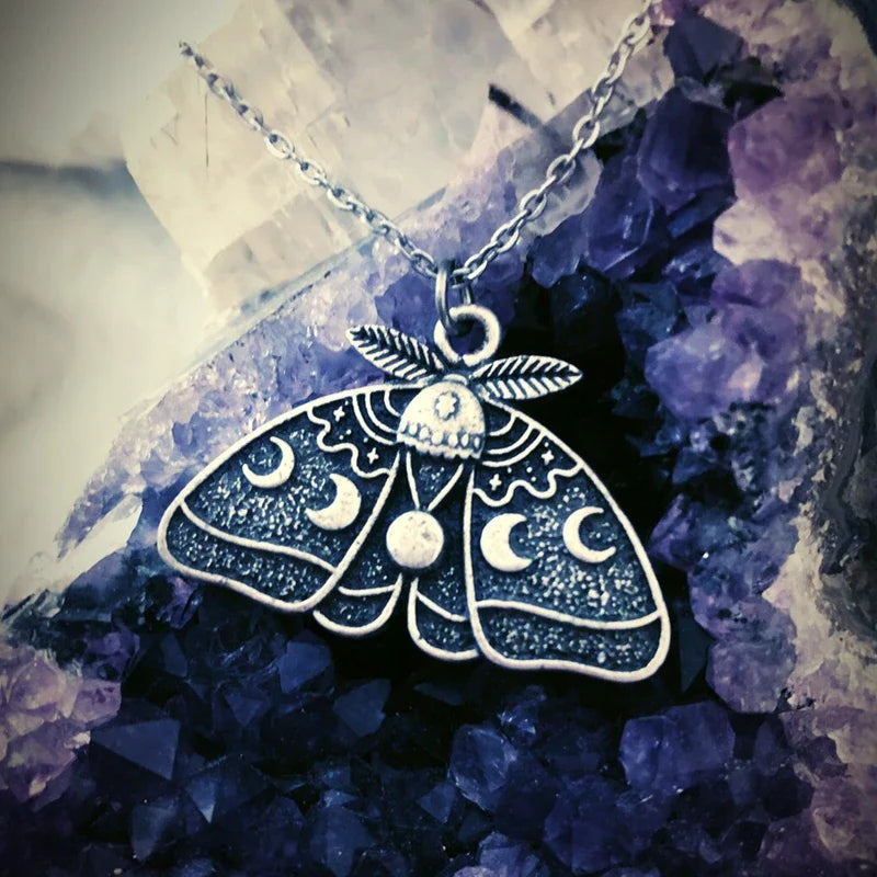 Moth Moon Phase Necklace - Witchy wonder