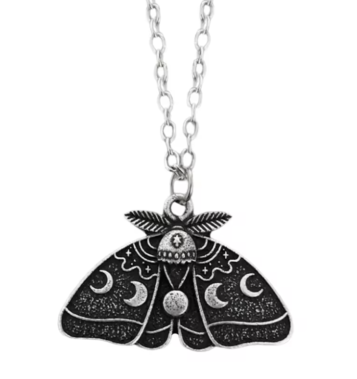 Moth Moon Phase Necklace - Witchy wonder