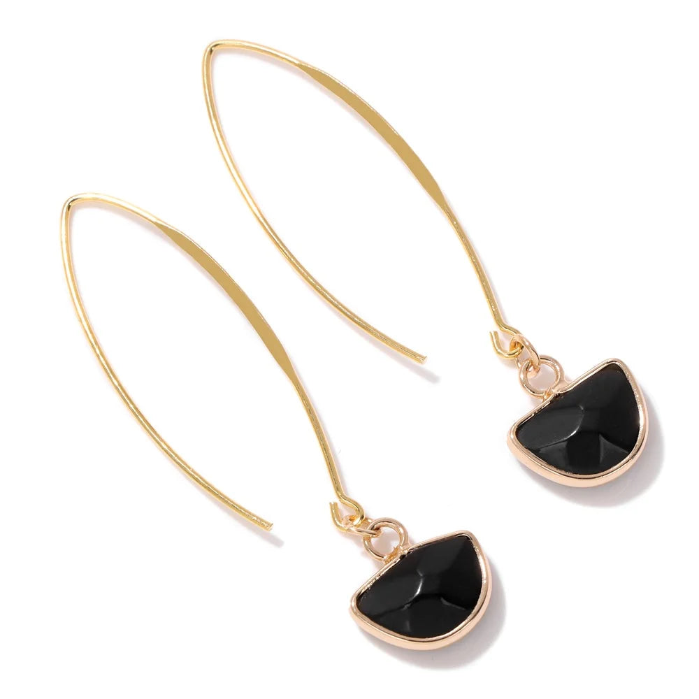 Crystal Faceted Teardrop Gold Earrings - Witchy wonder
