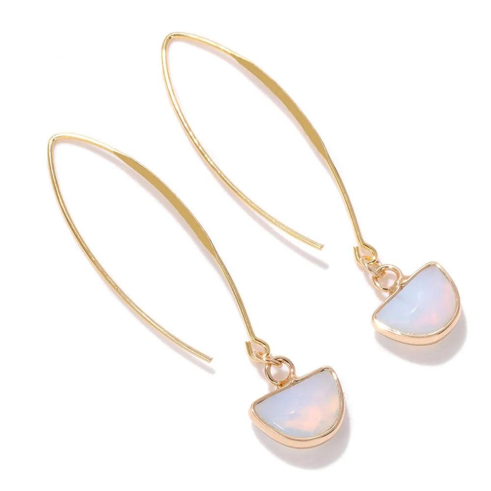 Crystal Faceted Teardrop Gold Earrings - Witchy wonder