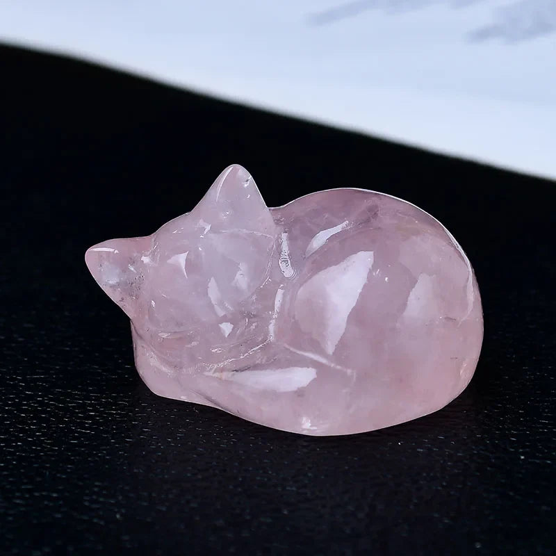 Crystal Sleeping Cat Statue - Witchy wonder