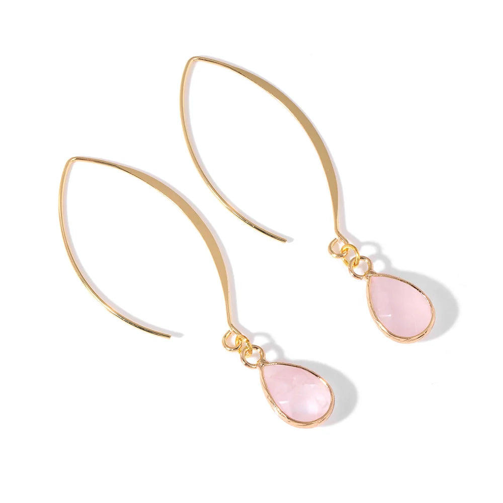Crystal Faceted Teardrop Gold Earrings - Witchy wonder