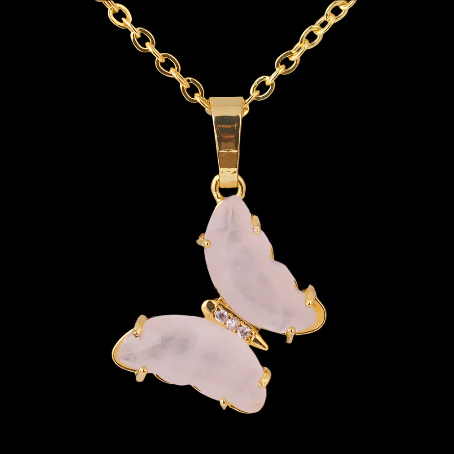 Crystal Butterfly Necklace & Ring - Witchy wonder