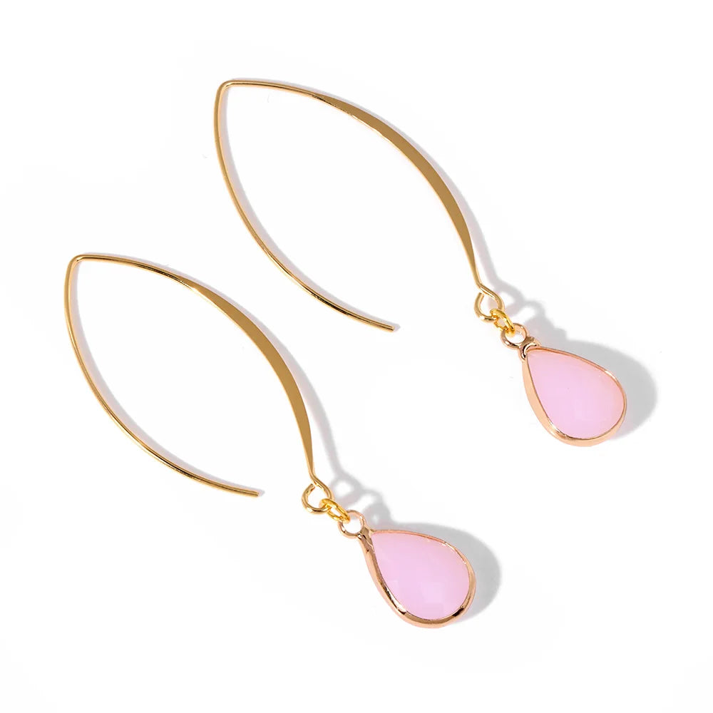 Crystal Faceted Teardrop Gold Earrings - Witchy wonder