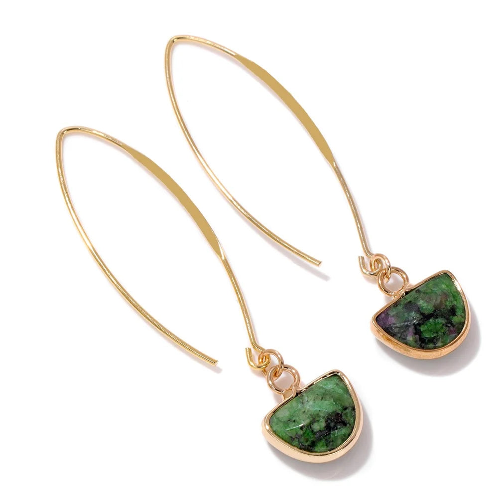 Crystal Faceted Teardrop Gold Earrings - Witchy wonder
