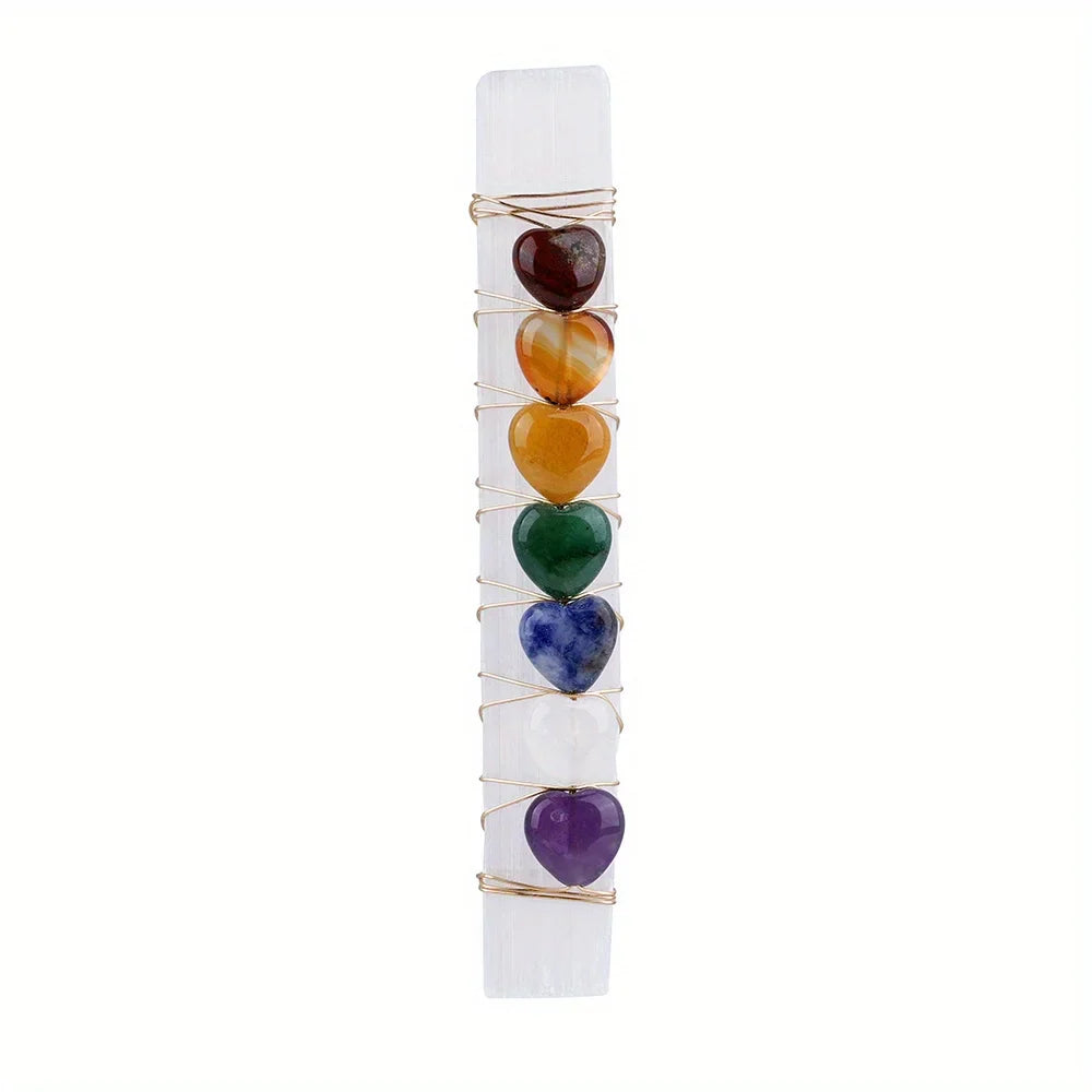 Chakra Heart Selenite Wand - Witchy wonder