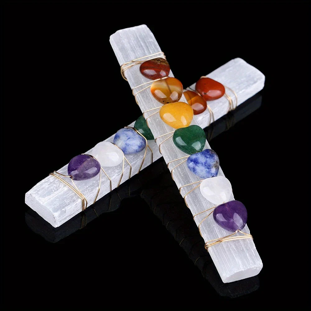 Chakra Heart Selenite Wand - Witchy wonder