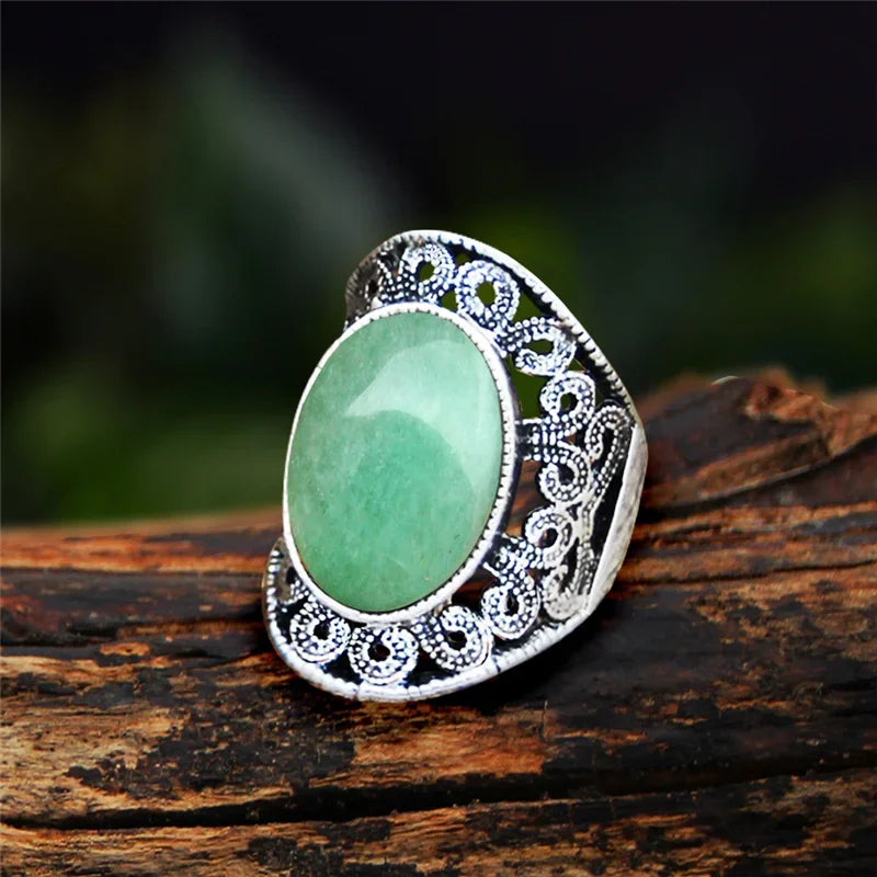 Stone Oval Vintage Design Rings - Witchy wonder