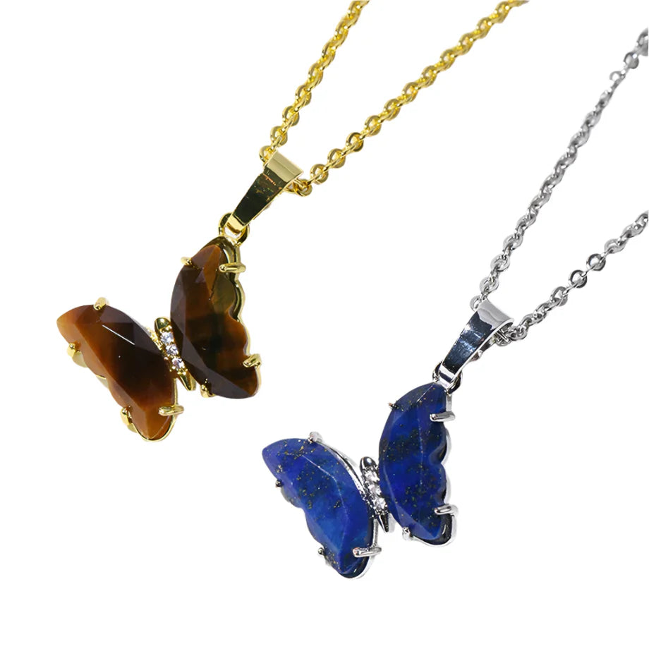 Crystal Butterfly Necklace & Ring - Witchy wonder