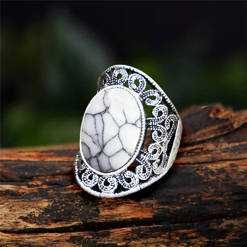 Stone Oval Vintage Design Rings - Witchy wonder