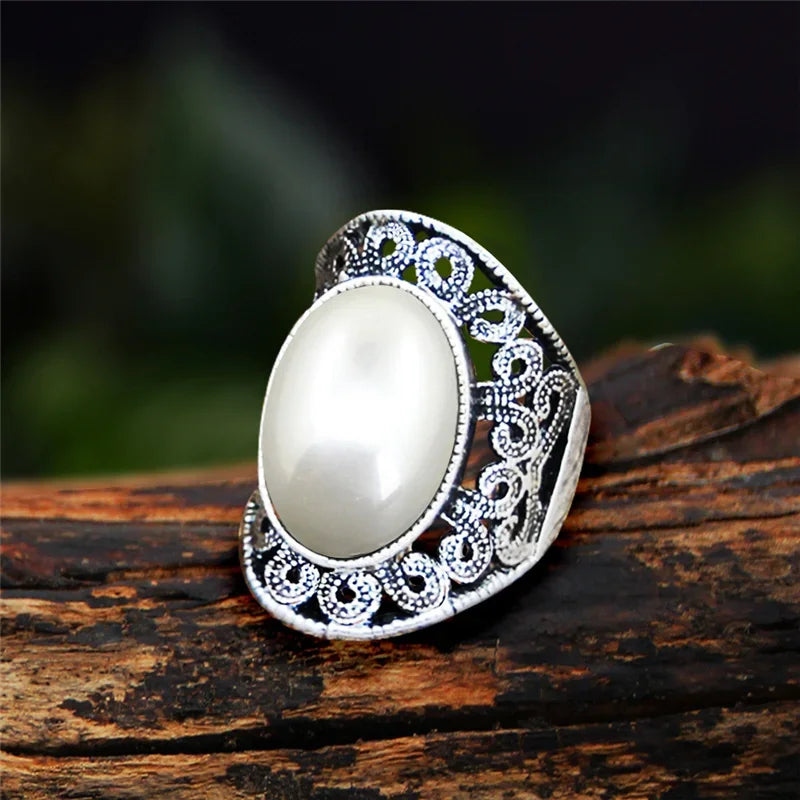 Stone Oval Vintage Design Rings - Witchy wonder