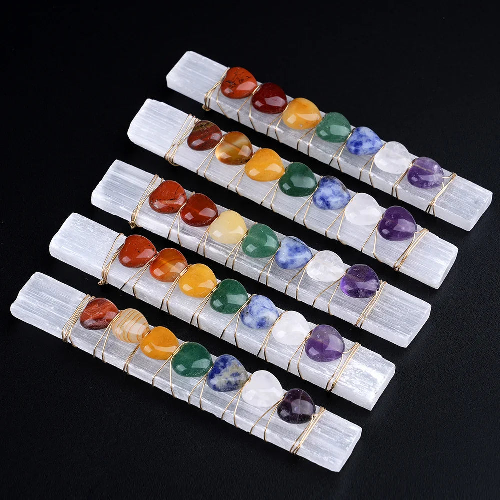Chakra Heart Selenite Wand - Witchy wonder