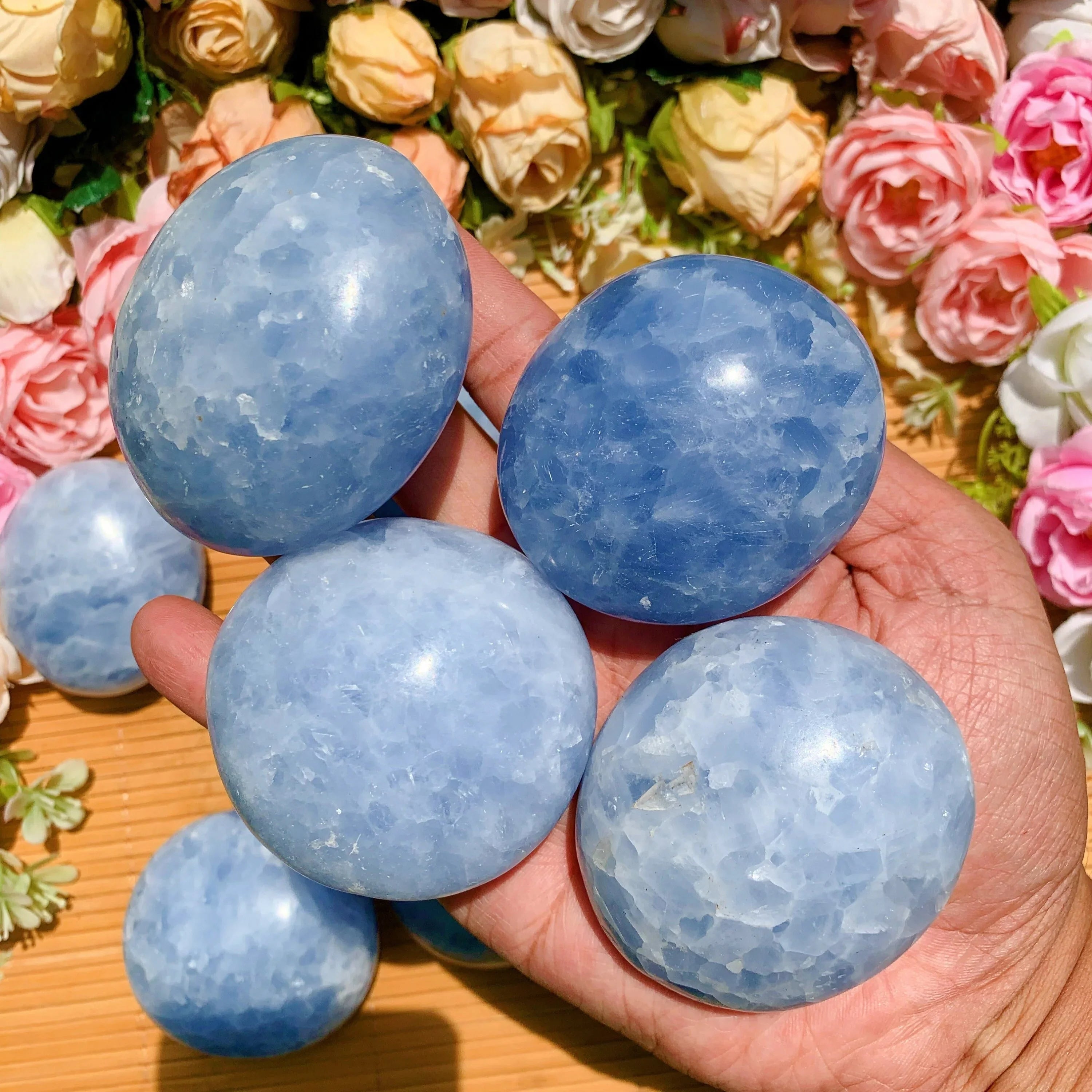 Celestite Palm Stone - Witchy wonder
