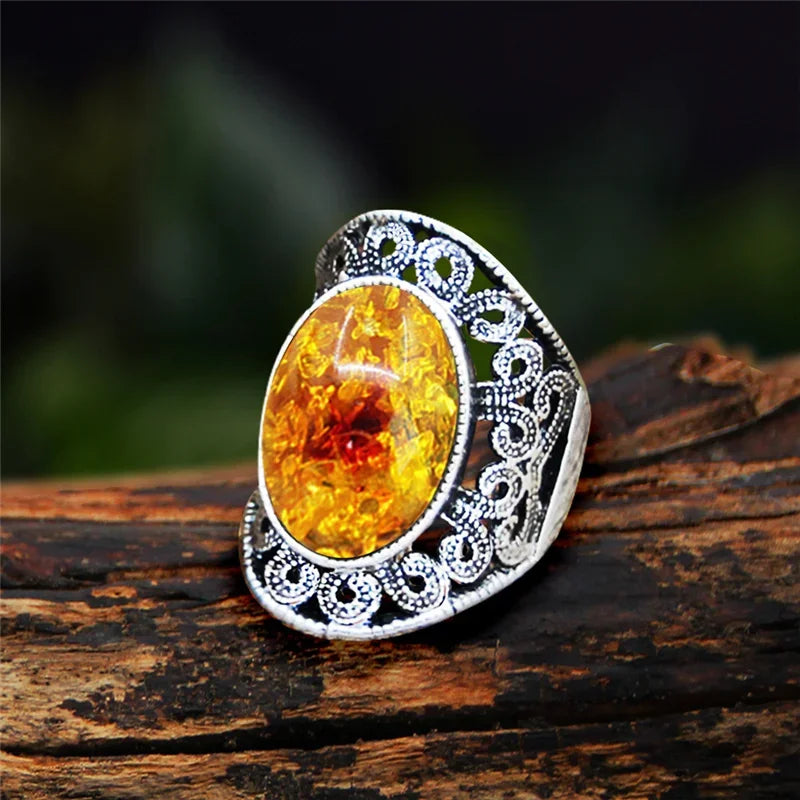Stone Oval Vintage Design Rings - Witchy wonder