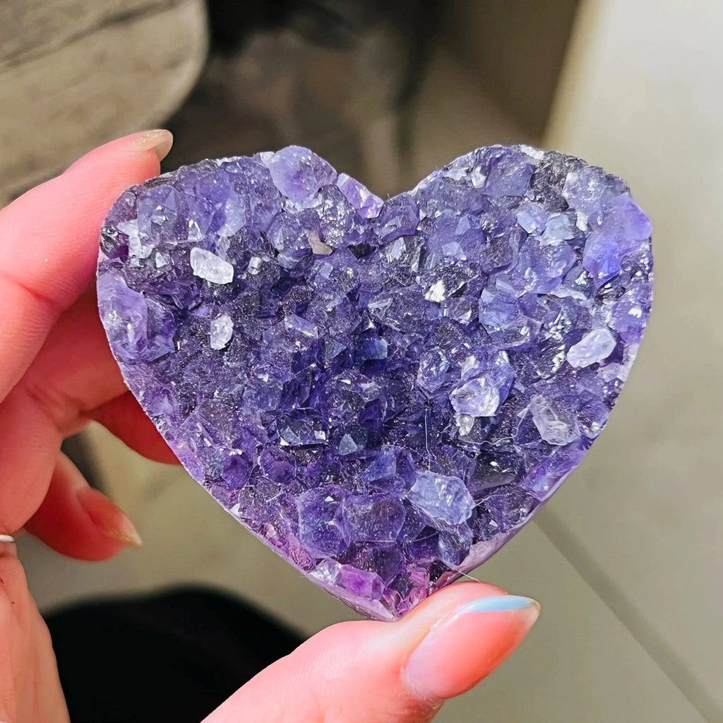 Amethyst Druzy Crystal Heart - Witchy wonder