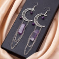 Amethyst Crescent Moon Earrings - Witchy wonder