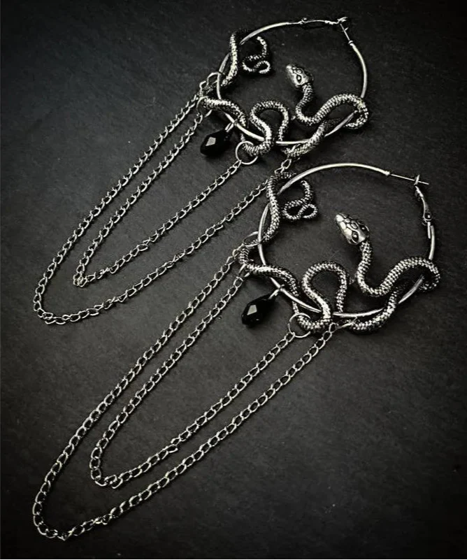 Snake Hoop Earrings - Witchy wonder