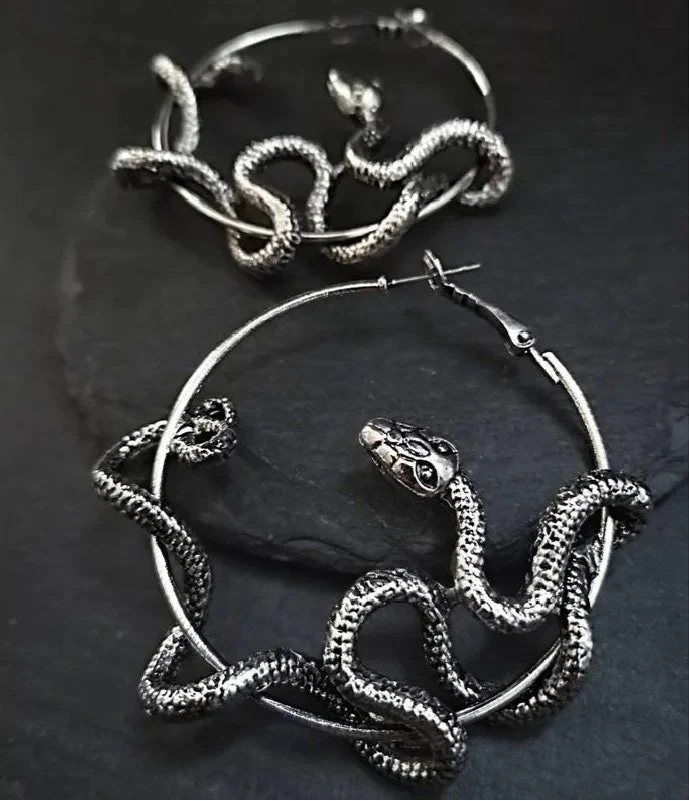Snake Hoop Earrings - Witchy wonder